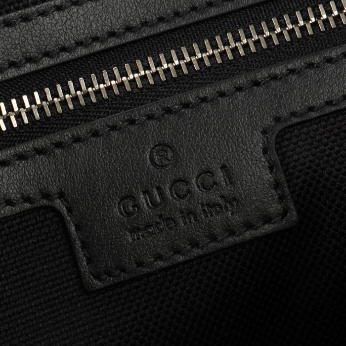 GUCCI GG Small Crossbody Bag Black Canvas Leather Trim