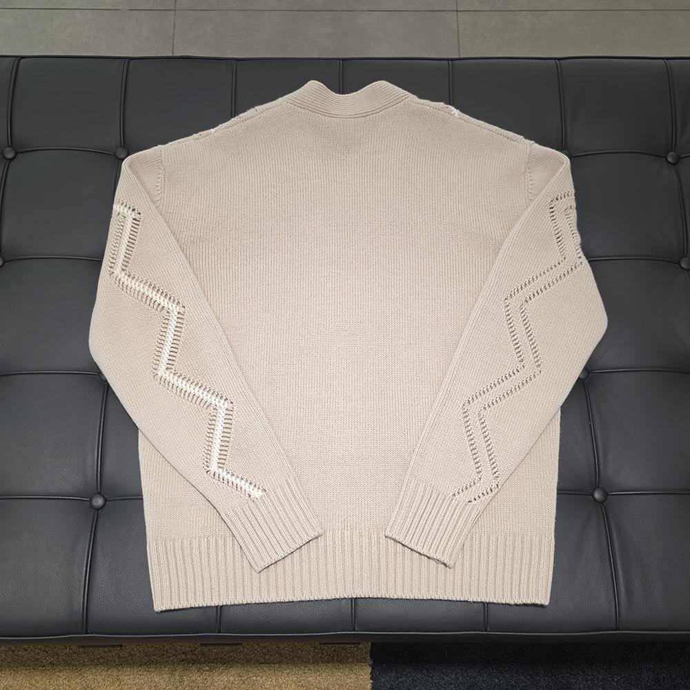 HERMES Mens Joa Et Azure Button Cardigan Taupe Natural Beige Knit