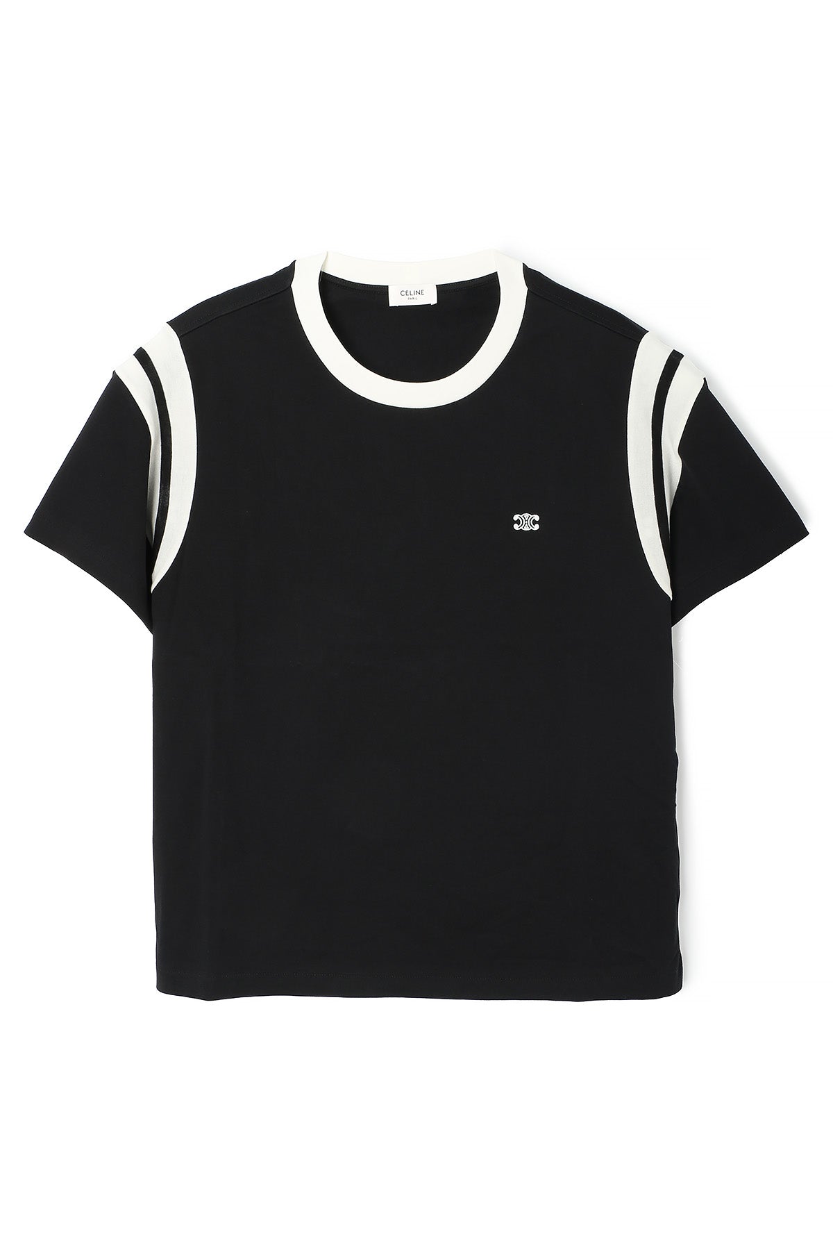 CELINE Triomphe Regular Short Sleeve T-Shirt Black White 2X30O671Q 38AW