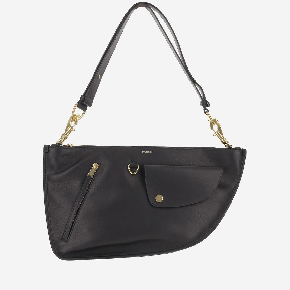 BURBERRY Black Leather Shoulder Bag