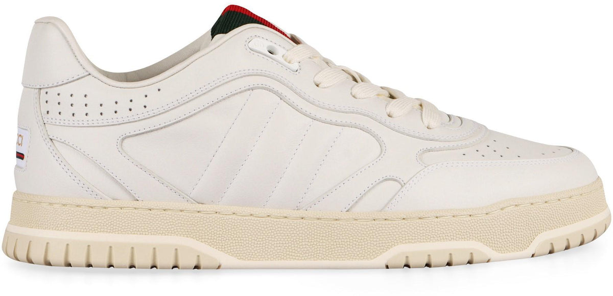 GUCCI White Leather Low Top Sneakers