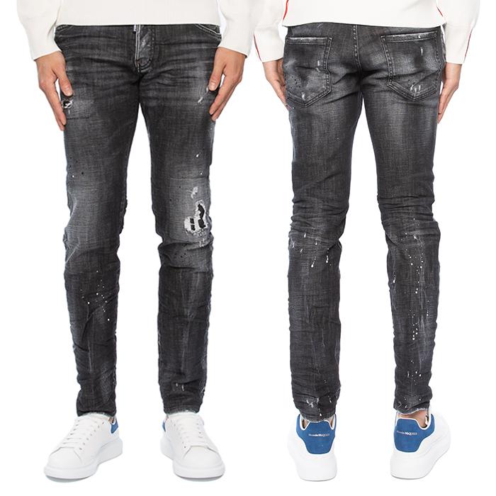 Dsquared2 Vintage Black Washed Skater Jeans Men’s Denim Pants
