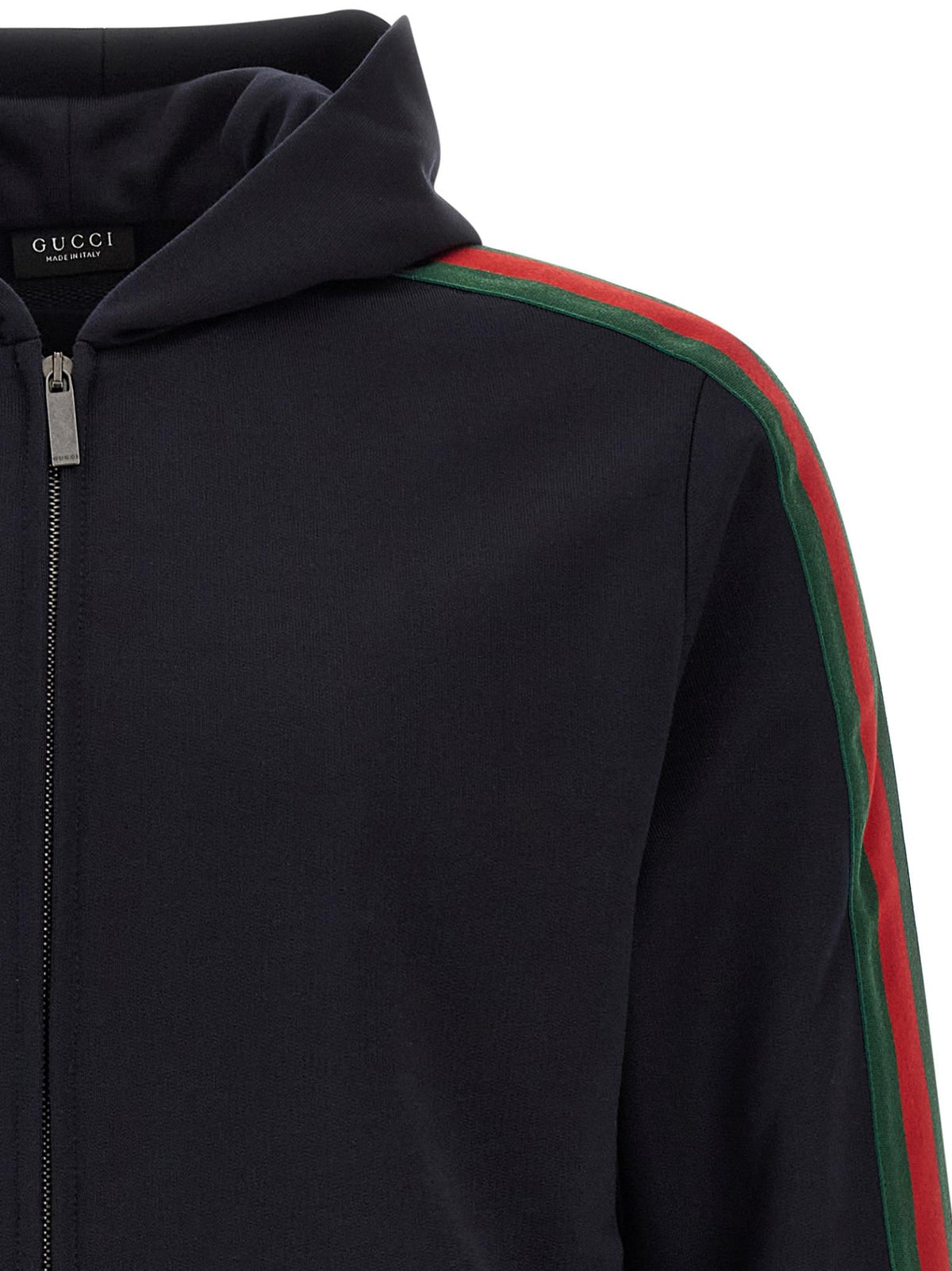 GUCCI Blue Zip-Up Knit Sweater for Men