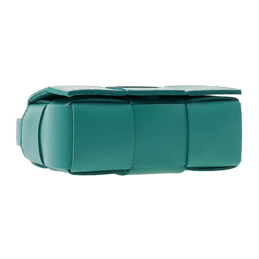 Bottega Veneta Mini Cassette Leather Crossbody Bag Green