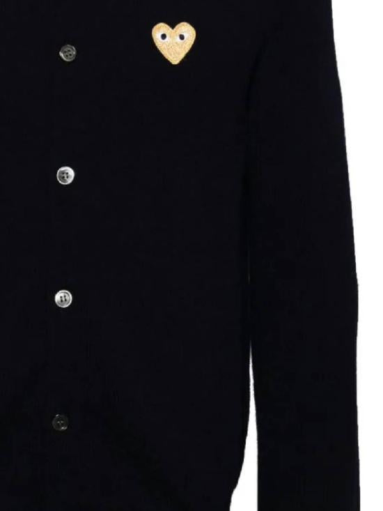 Comme des Garcons Gold Heart Logo Knit Cardigan Navy Men