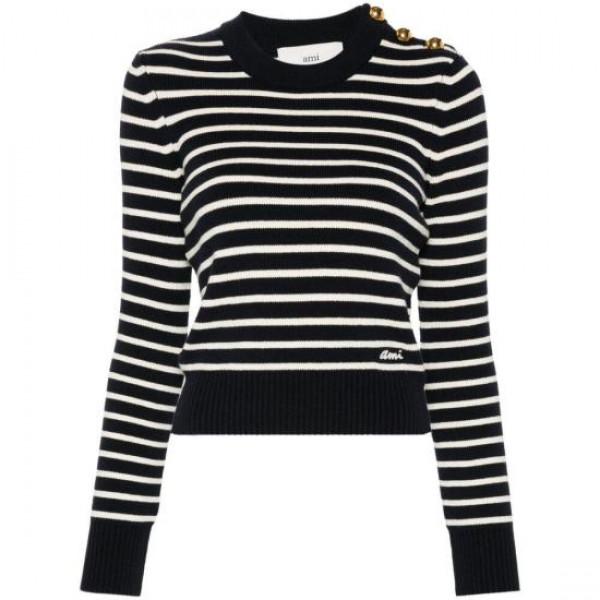 AMI Women’s Crewneck Sweater Navy Knit