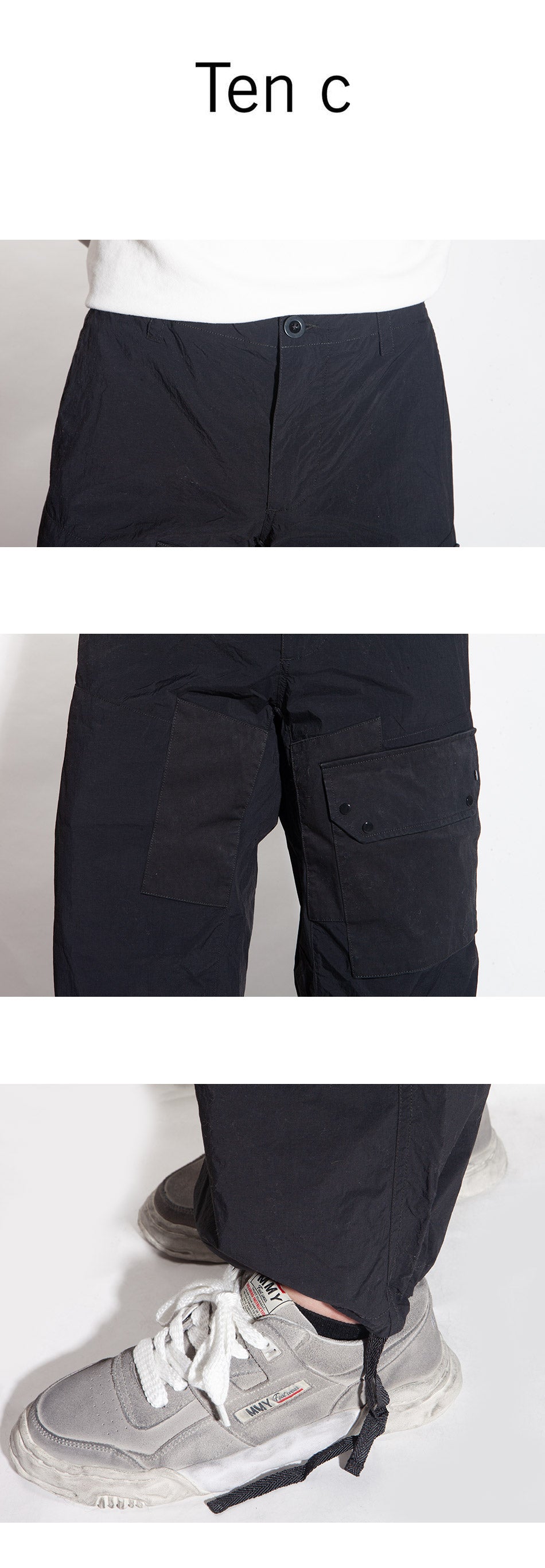 Ten C Men's Garment Dyed Tactel Cargo Pants 22CTCUP04162 999