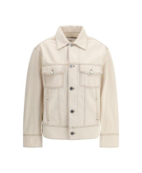 AMI Paris Trucker Jacket Women’s Denim Ivory