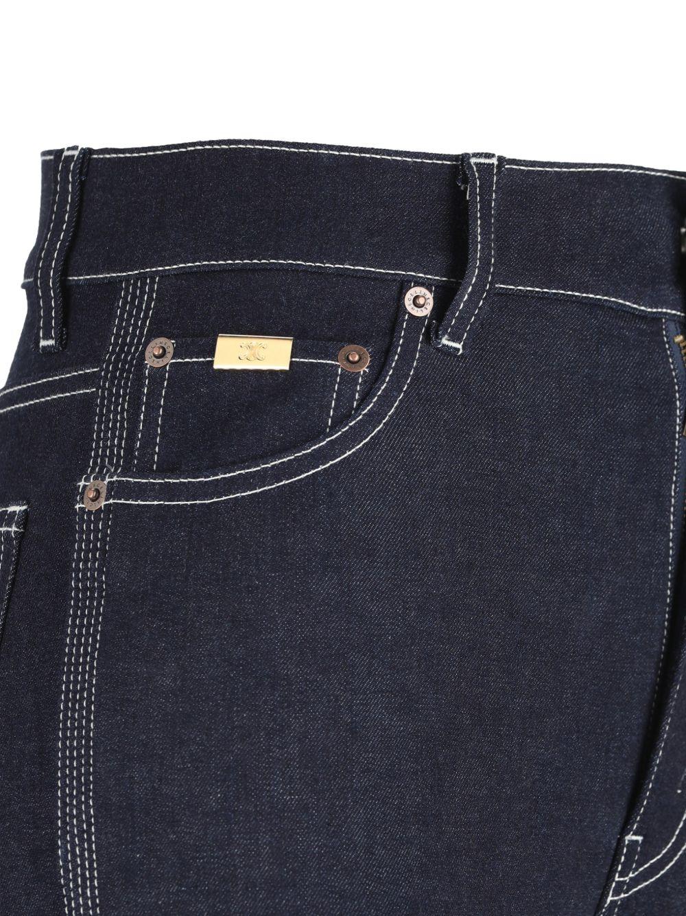 CELINE Light Wash High Rise Straight Leg Denim Jeans