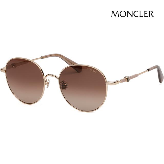 Moncler Retro Round Metal Sunglasses Gold Brown Gradient Lens