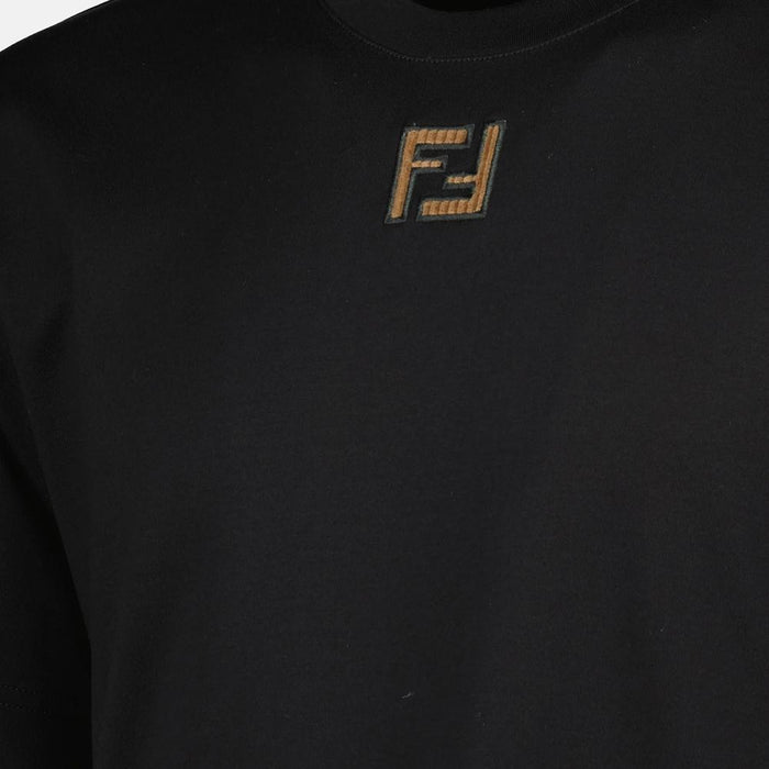 FENDI Logo Cotton Short Sleeve T-Shirt for Men White