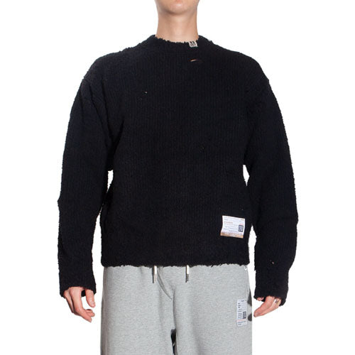 Maison Mihara Yasuhiro Patch Distressed Knit Crewneck Sweater A09SW502