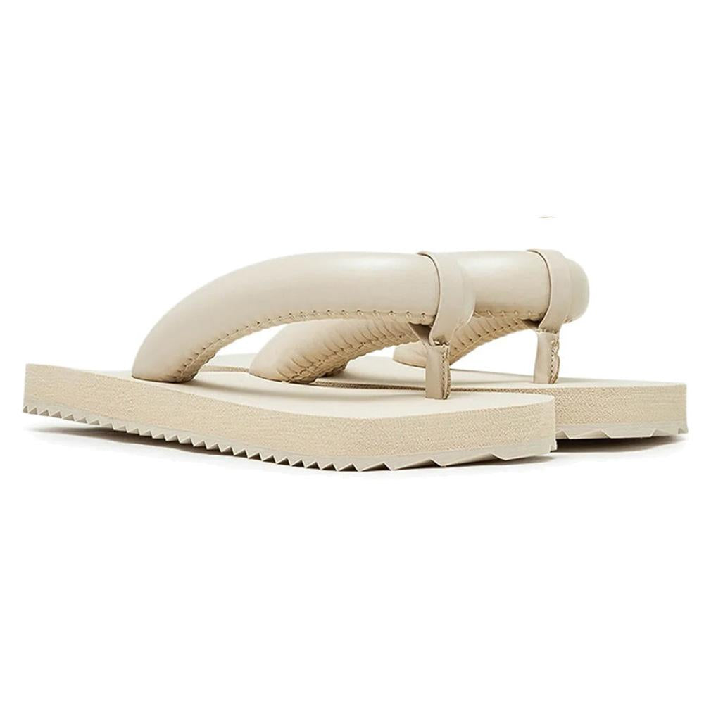 YUME YUME Beige Padded Strap Flip Flop Sandals