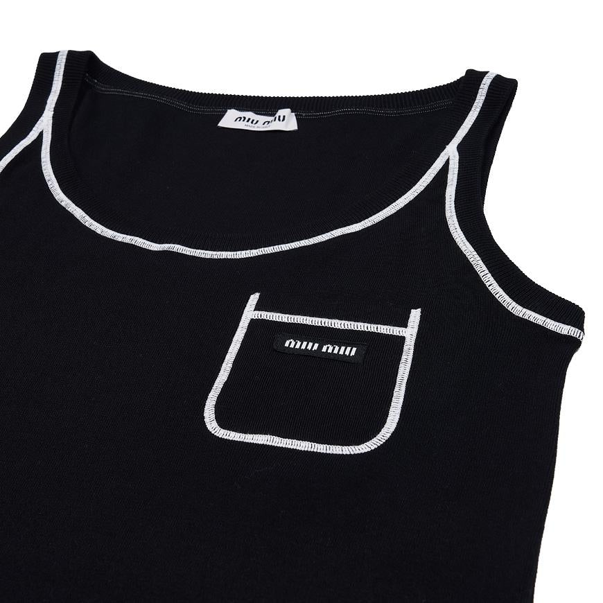 Miu Miu Scoop Neck Cotton Tank Maxi Dress