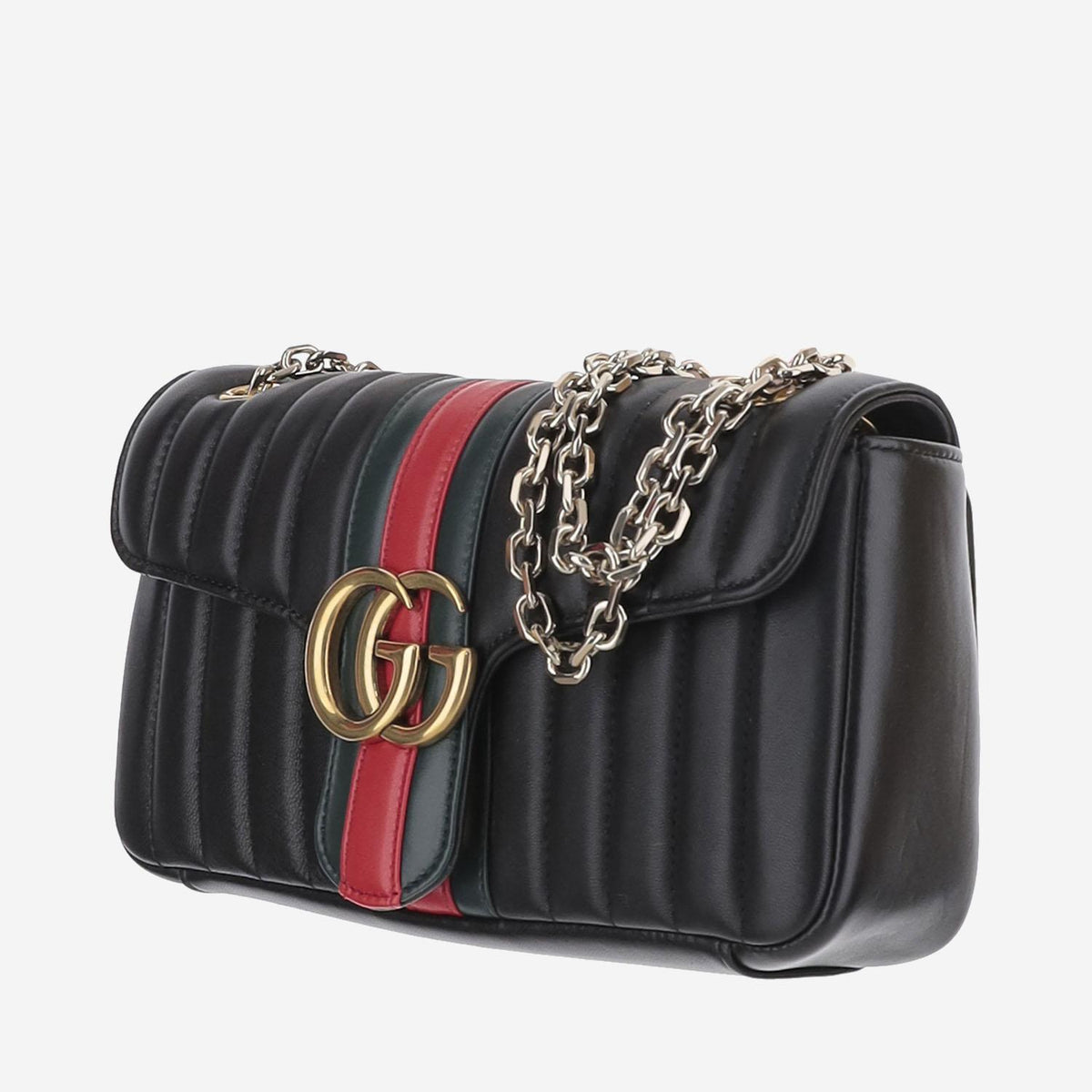 GUCCI Leather Shoulder Bag Black