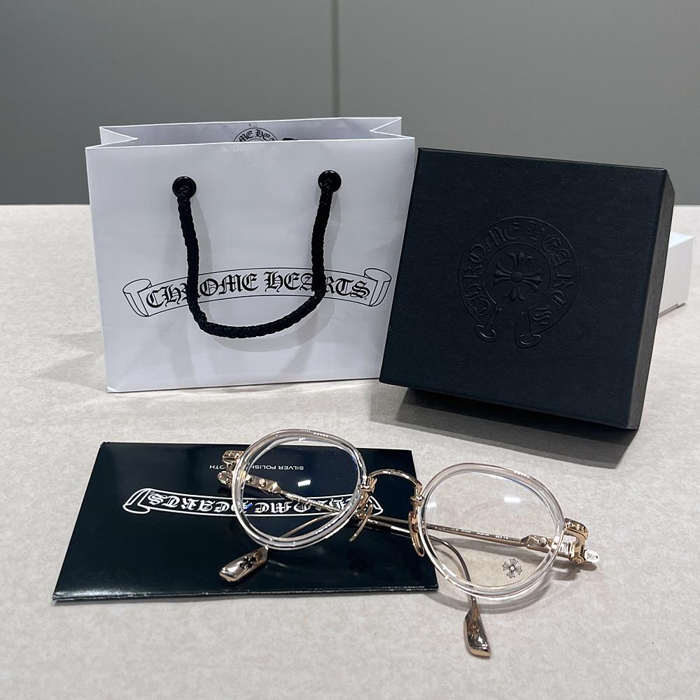 Chrome Hearts Crystal Gold-Tone Sextynine Eyeglasses Unisex