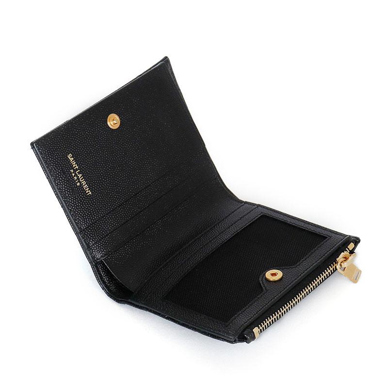 Saint Laurent Cassandra Matelassé Women’s Small Wallet Black Leather