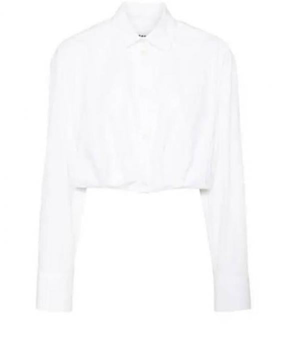 MSGM Logo Embroidered Cropped Blouse 3741MDE05X 247600 01