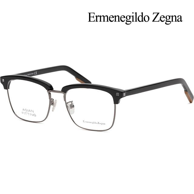 Zegna Square Half-Rim Acetate Eyeglass Frames Unisex EZ5139F 001