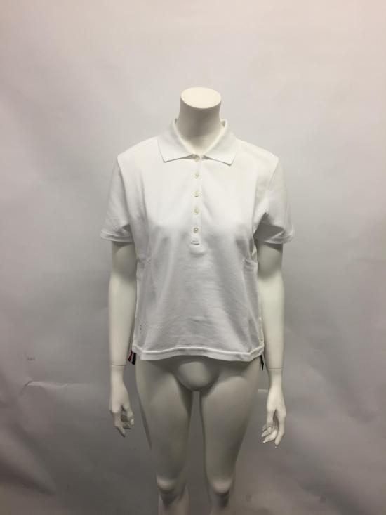 THOM BROWNE Classic Piqué Center Back Stripe Relaxed Short Sleeve Polo