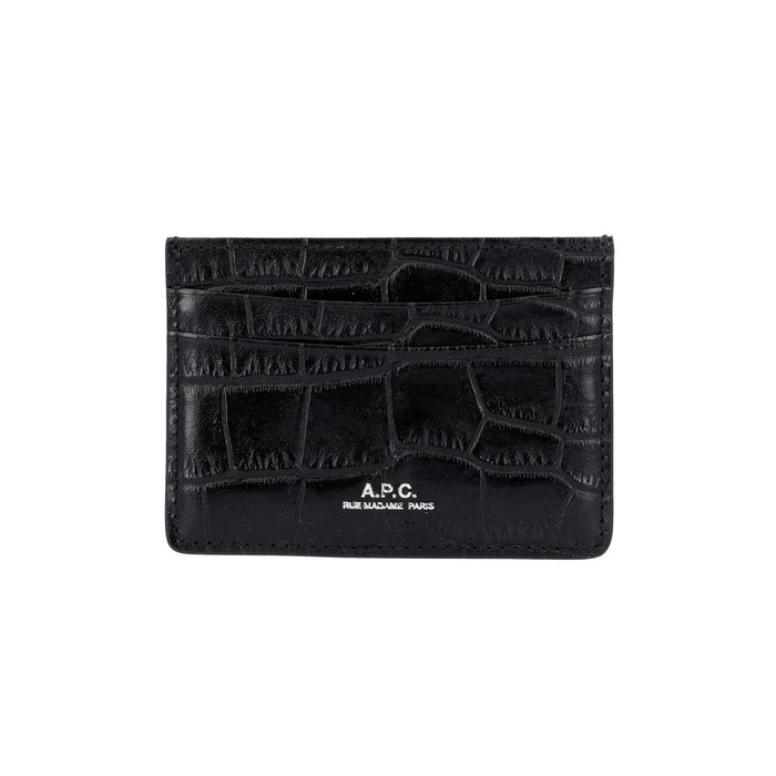 A.P.C. Leather Andre Card Holder Wallet for Women H63028 LZZ BLACK