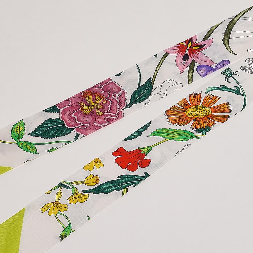 GUCCI Unisex Print Silk Twill Ribbon Scarf 831699 3G001 9067
