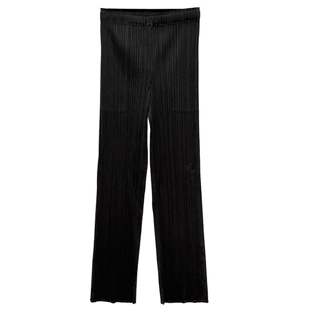 Issey Miyake Pleats Please Straight Pants Women’s Black Poly Jogger PP66JF111 15