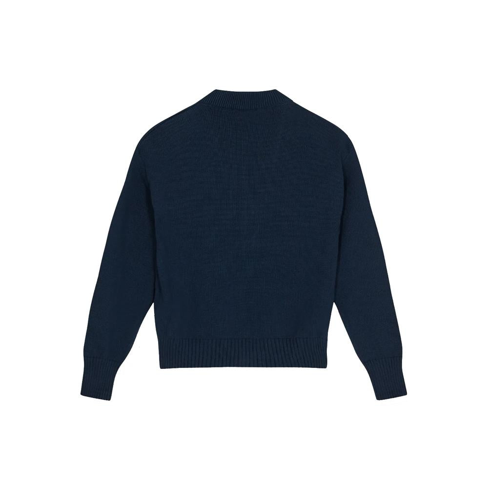AMI Big Heart Intarsia Cardigan Navy Men’s Knit