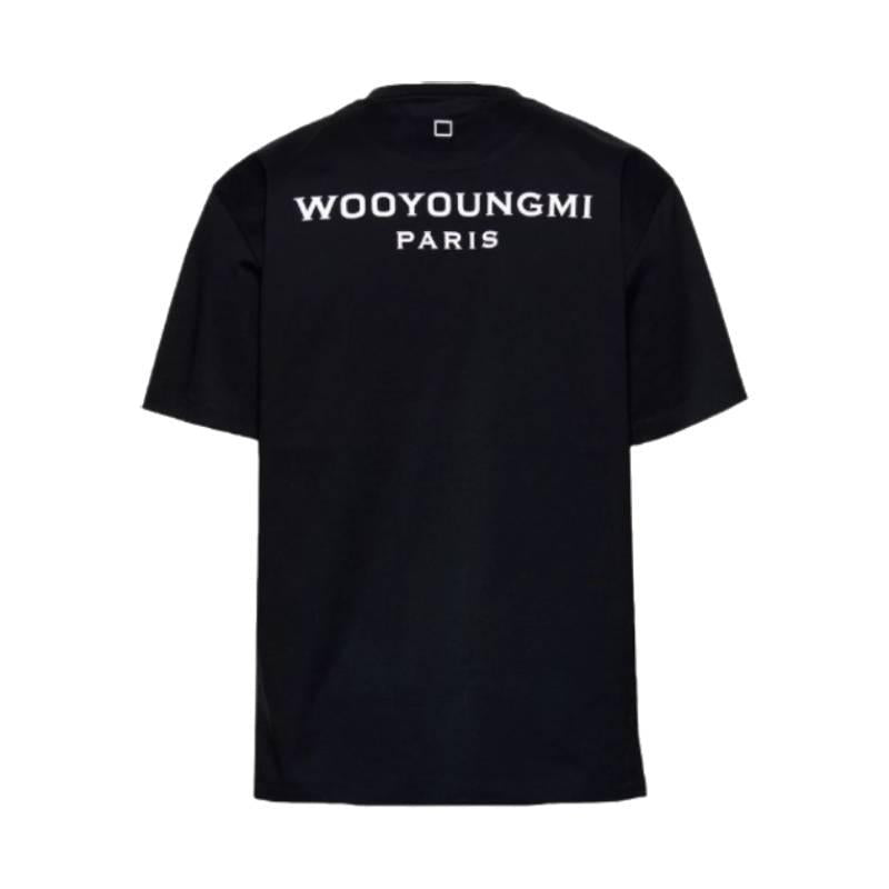 WOOYOUNGMI Black Cotton Back Logo Short Sleeve T-Shirt