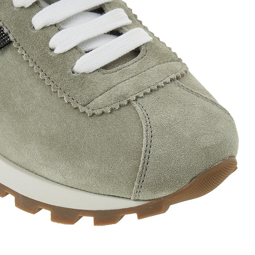 Brunello Cucinelli Shiny Tab Leather Low-Top Sneakers Women’s MZSFG2110 C2657