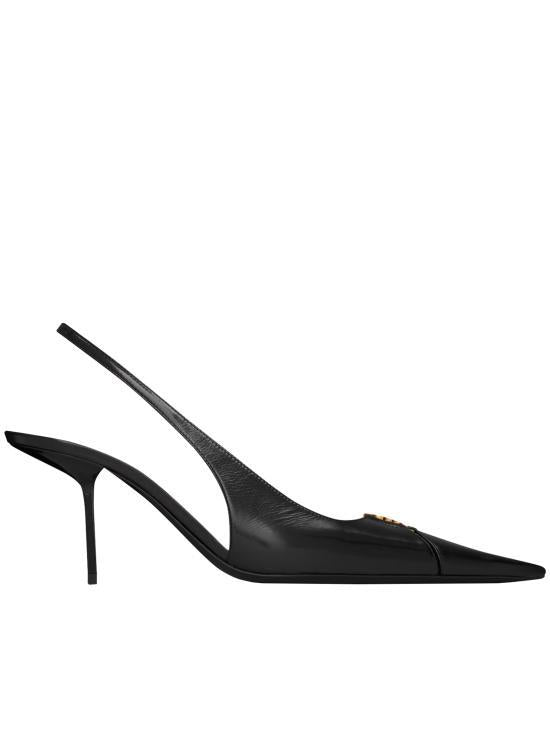 Saint Laurent Black Leather Pumps Heels 858966 AAEHI 1000 BLACK DOM