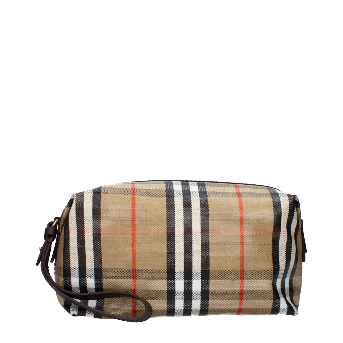 BURBERRY Black Leather Zip Pouch for Men