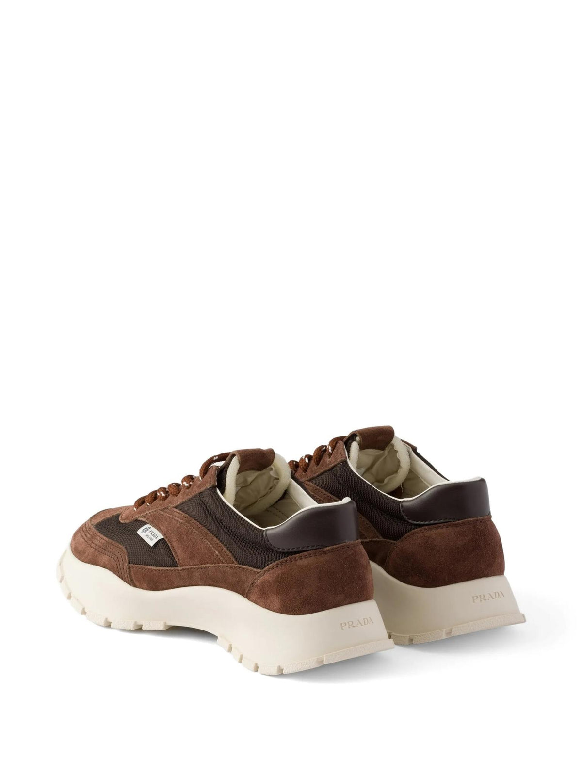 PRADA White Leather Low-Top Sneakers