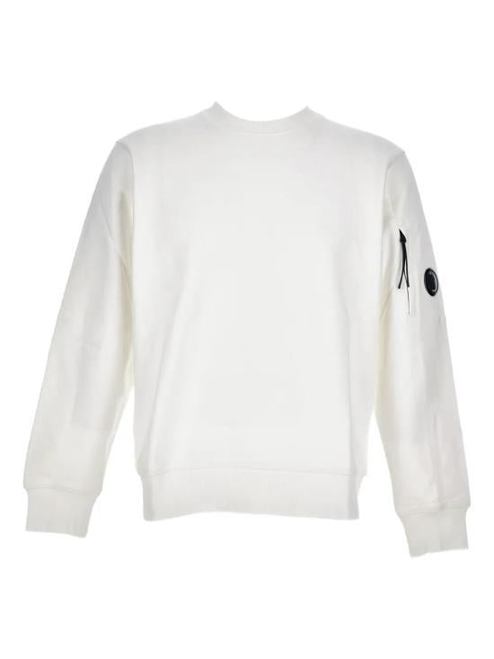 CP Company Diagonal Raised Fleece Sweatshirt Men’s White RCCMSS713 A005086 W103