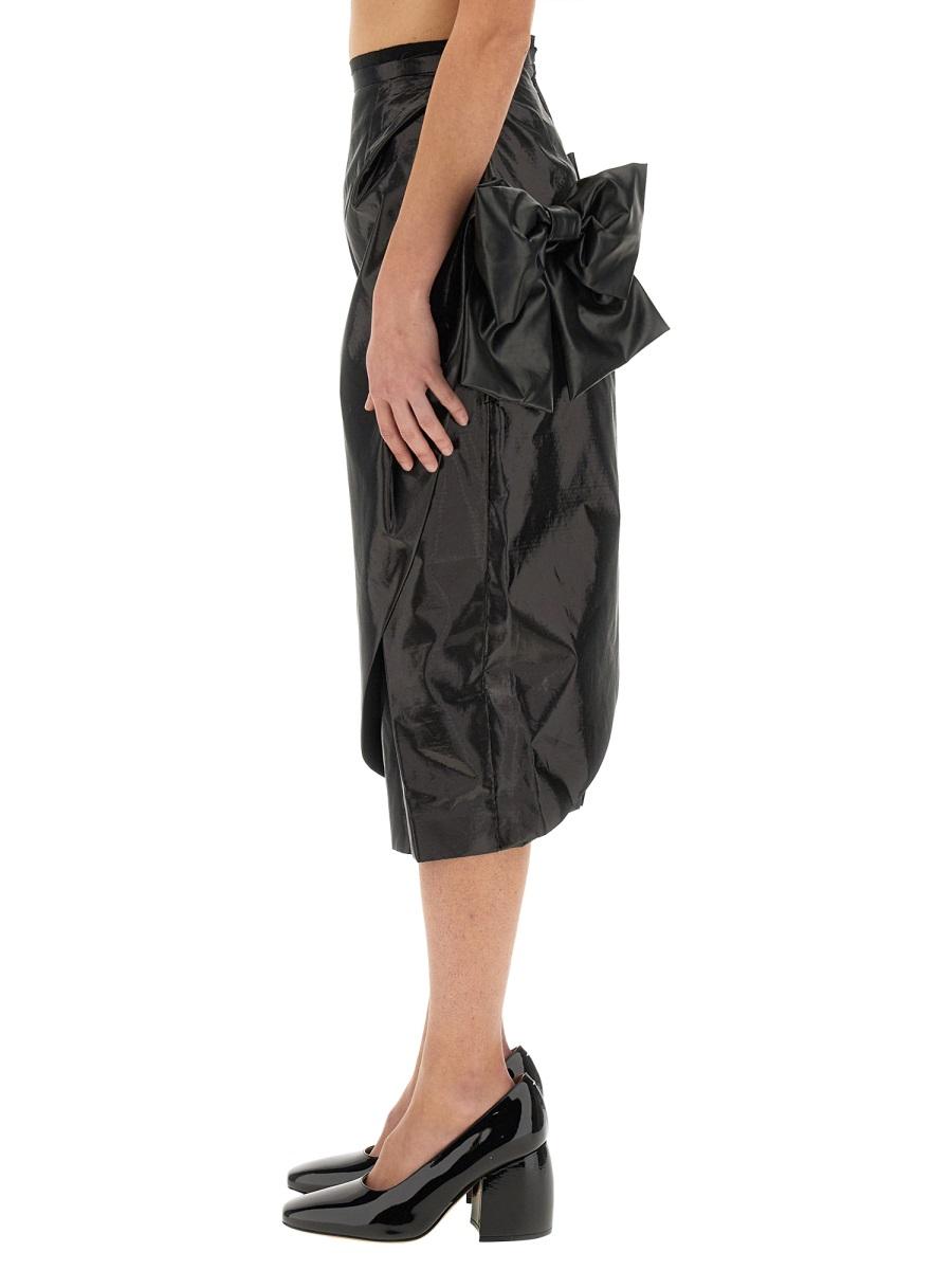 Maison Margiela Black Wool Blend Midi Skirt