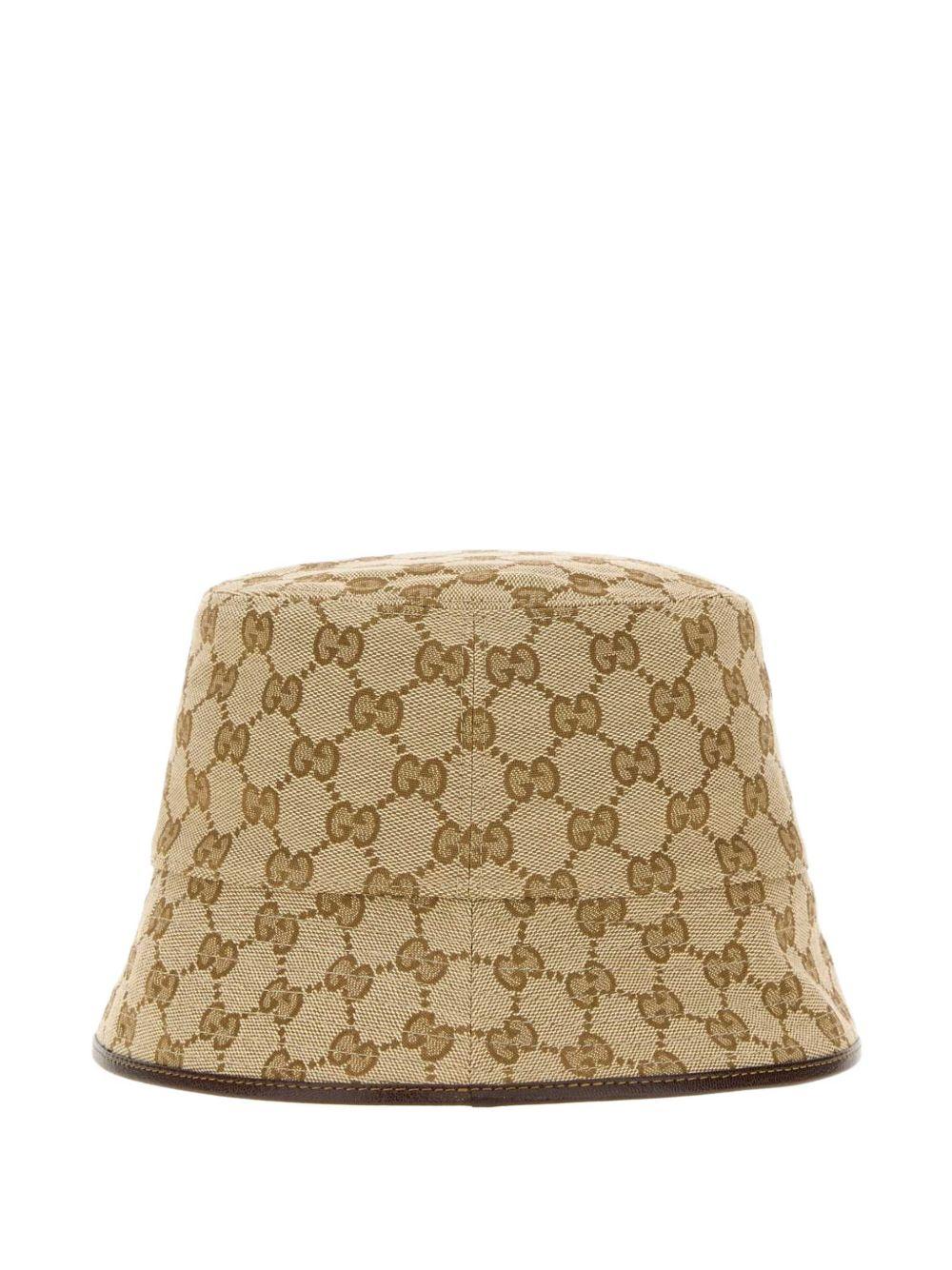GUCCI Beige Canvas Bucket Hat