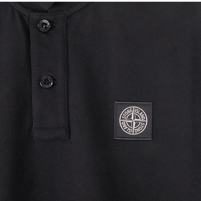 STONE ISLAND Junior Polo Short Sleeve T-Shirt Black