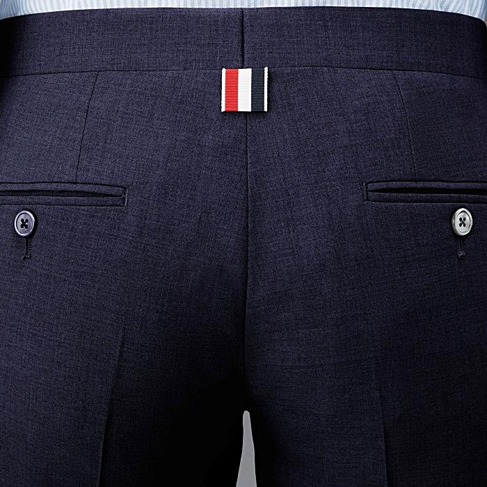 THOM BROWNE 4-Bar Stripe Low-Rise Skinny Plain Weave Pants FTC025V 06146 415