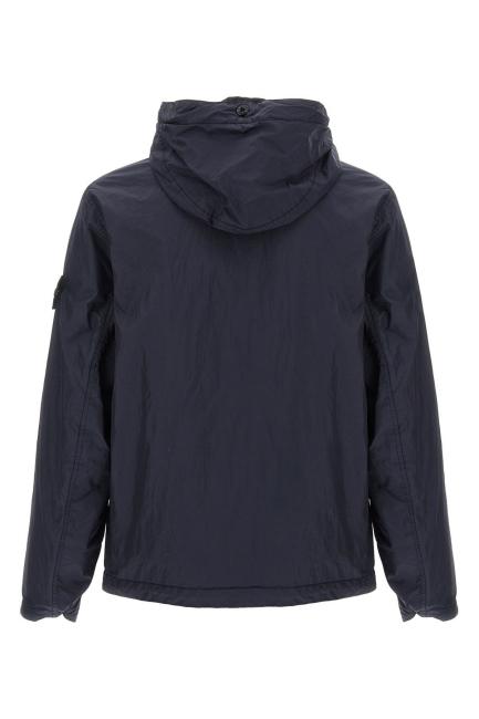 STONE ISLAND Crinkle Reps Nylon Hooded Jacket Navy Men