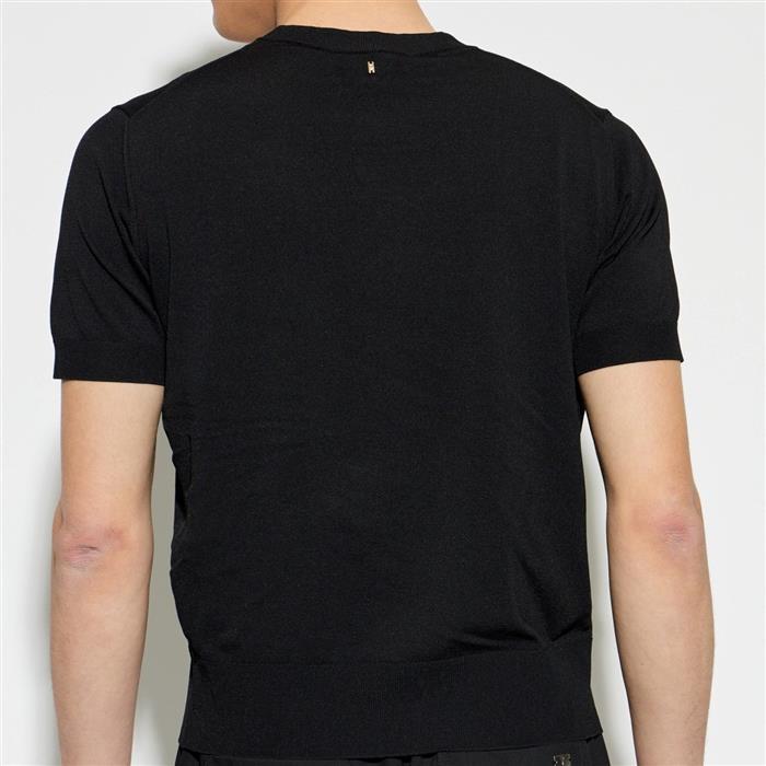 AMI Short Sleeve Crewneck Sweater Men’s Black Knit