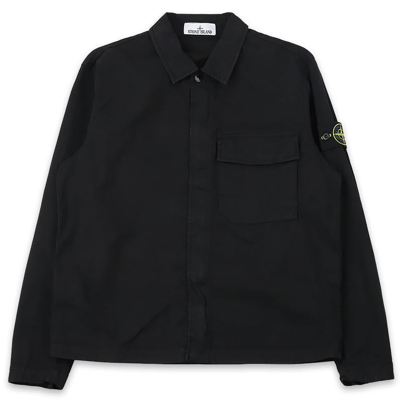 STONE ISLAND Men’s Black Overshirt Jacket with Patch Po L1S151200013 S0A10 V0029