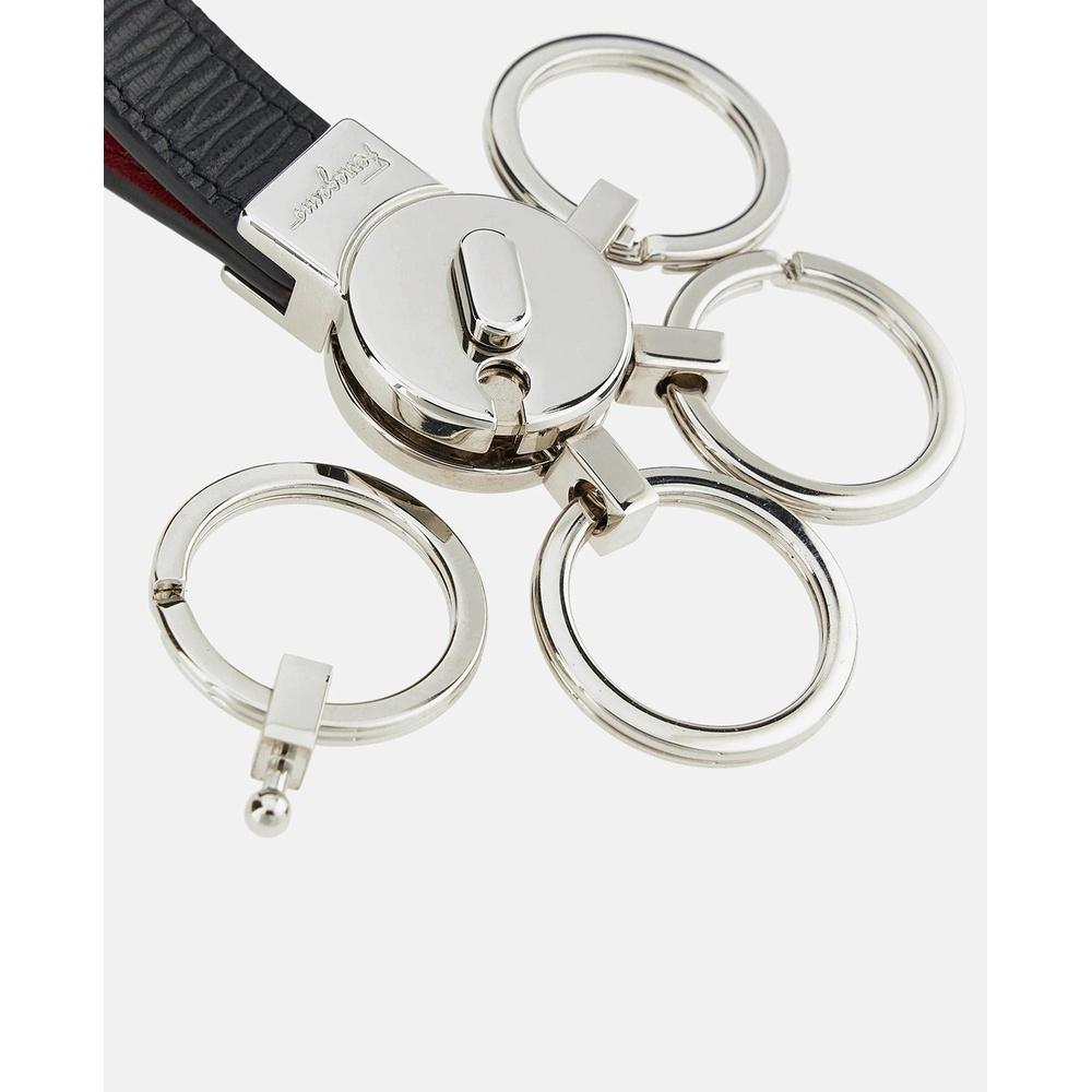 Ferragamo Gancini Leather Key Ring for Men