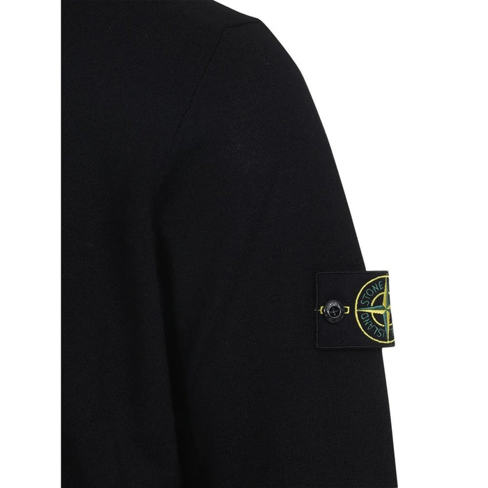 STONE ISLAND Light Pure RWS Wool Crewneck Sweater Men Black