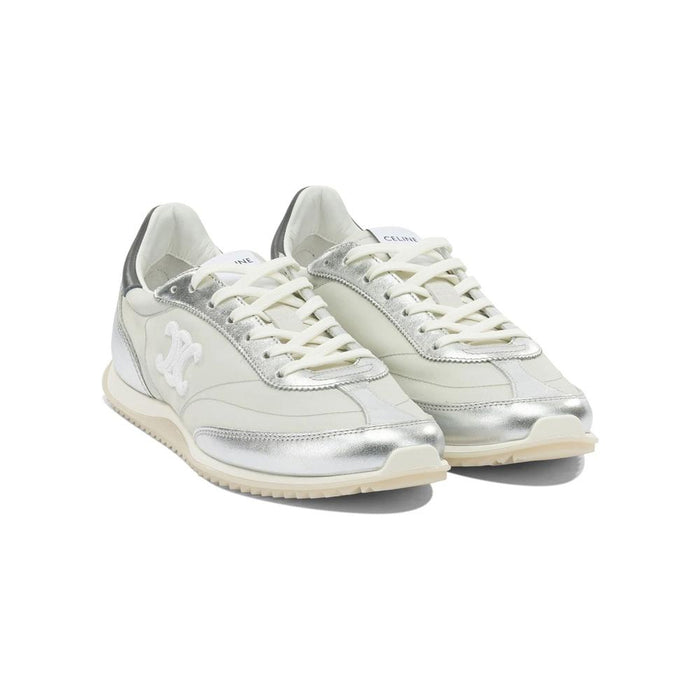 CELINE Women’s Racer Low-Top Sneakers Light Gray Silver