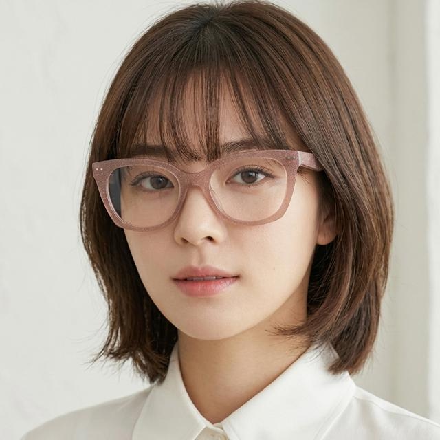 CELINE Pink Pearl Cat-Eye Square Acetate Eyeglass Frames CL50116I 074