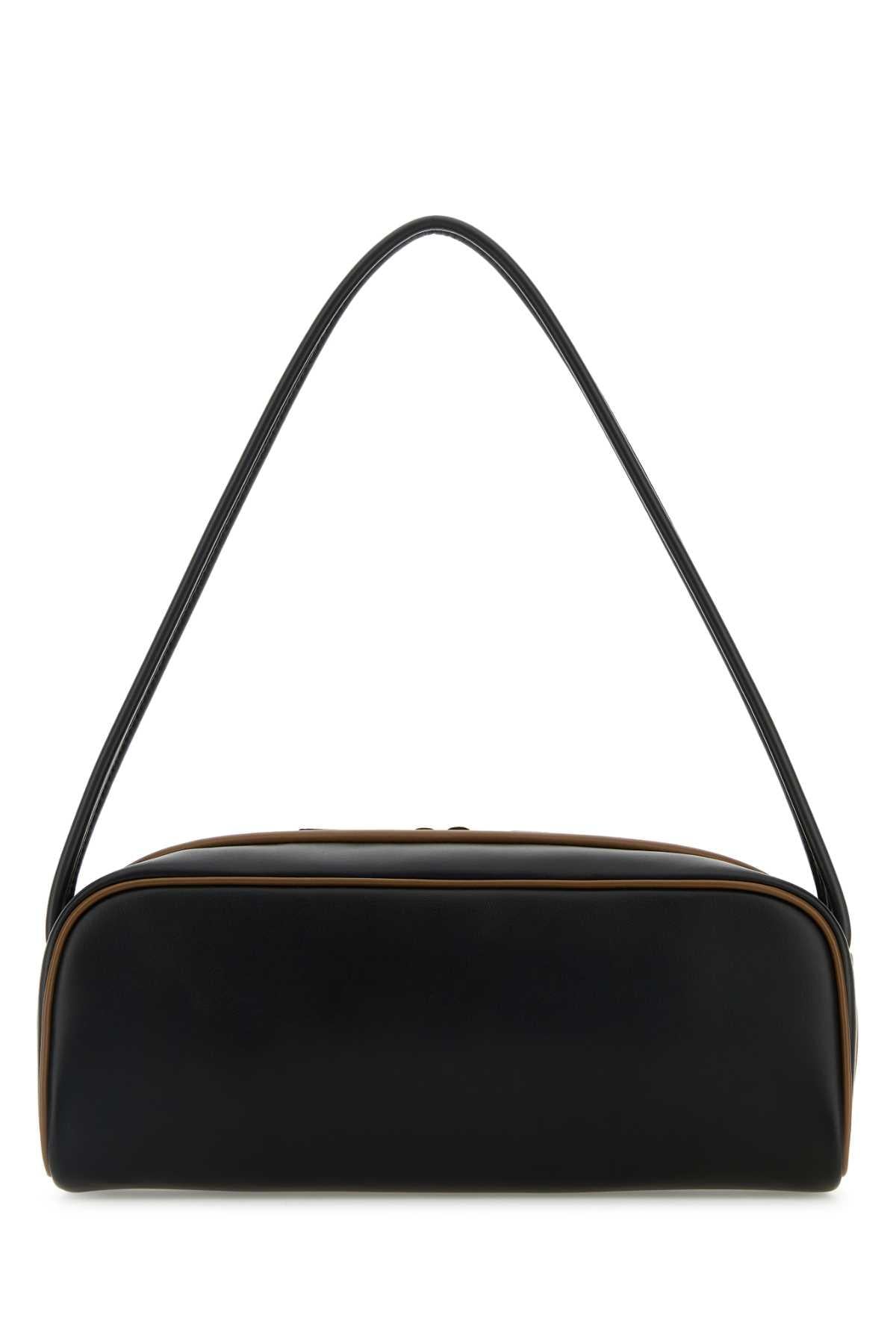 PRADA Leather Shoulder Bag Black