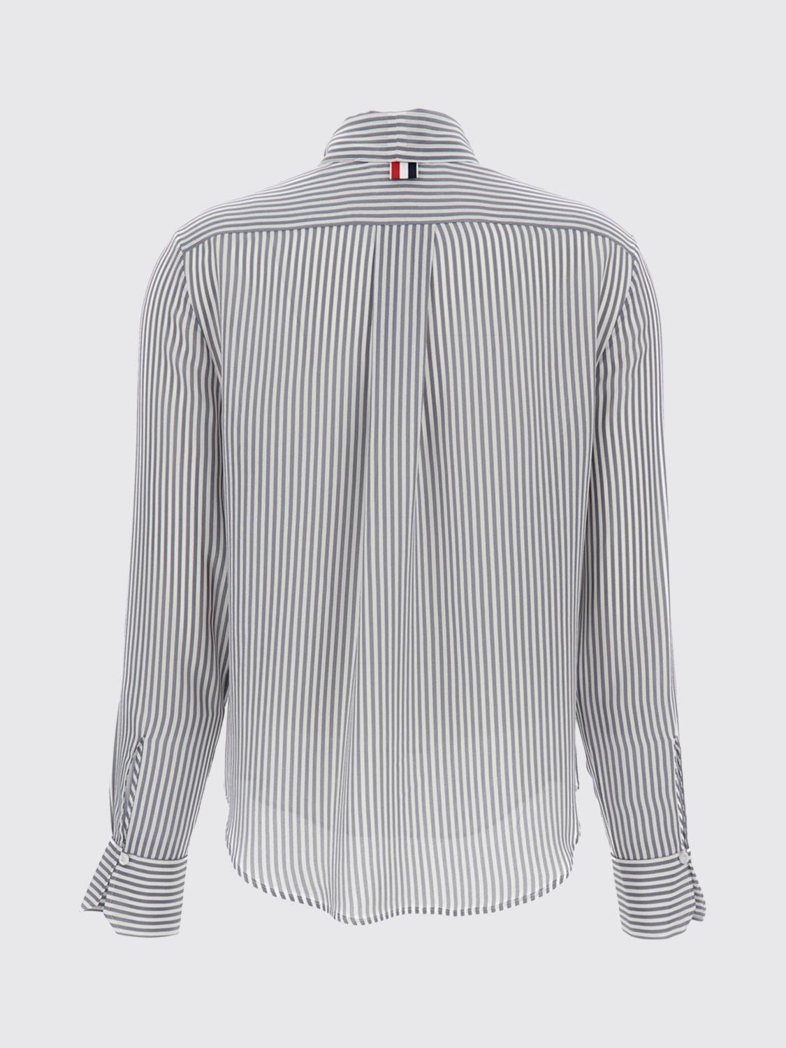 THOM BROWNE Long Sleeve Button-Up Shirt Gray Women’s Cotton