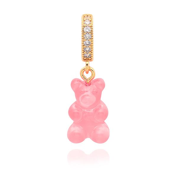 CRYSTAL HAZE Bubblegum Pave Bear Nostalgia Connector Charm for Women