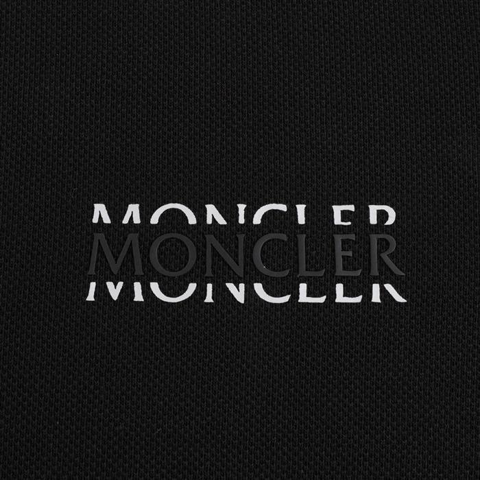 Moncler Logo Patch Piqué Polo Shirt Black Men’s