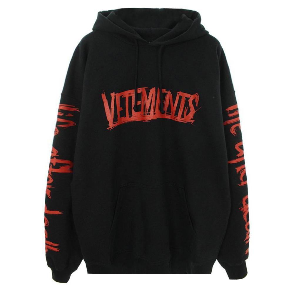 Vetements World Tour Black Red Hoodie Women’s Pullover Sweatshirt